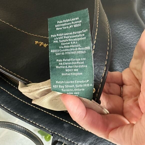 RALPH LAUREN black leather sheldon tote handbag - Picture 7 of 11